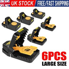 6 x Super Large Heavy Duty Snap Mouse Rat Traps Rat Bait Rats Catcher Reusable