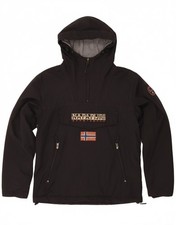 NAPAPIJRI Mens Graphic Hooded Anorak Jacket UK 40 Large Black BQ21