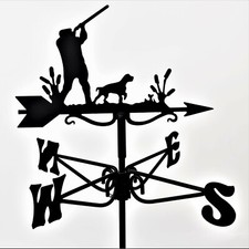 Mini Man with Shotgun Metal Weathervane 