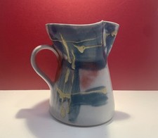Janice Tchalenko Dartington Hand Thrown Jug Stoneware Abstract Glaze Design VTG 