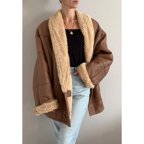 Vintage real sheepskin bomber - real,