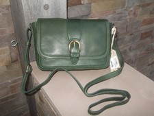 Fat Face 'Mabel' dark bottle green leather cross body shoulder bag BNWT