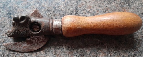 Antique metal and wood bulls - antique,