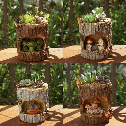Garden fairy house tree stump - garden,