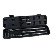 US PRO 10PC Breaker Bar Set 1/4" 3/8" 1/2" Drives Extensions & Adaptors