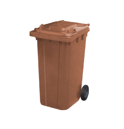 240l brown wheelie bin - wheelie, with