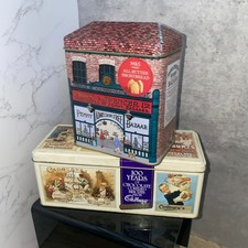 Vintage Cadbury & M&S Biscuit Tins Bundle Retro Advertising Style Storage Home