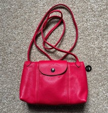 Longchamp Le Pliage Cuir Red