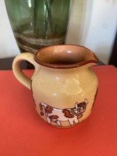 Peint Main Creamer/ Milk Jug- Cow With Bell On