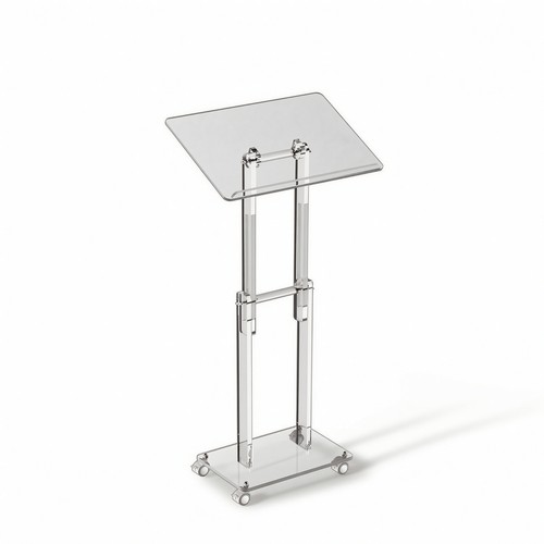 Acrylic podium with wheels - with,
