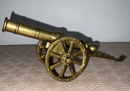 Vintage brass cannon - vintage,