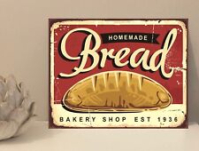 1x Bread Bakery Rustic Retro Metal Plaque Sign Gift House Novelty (mt148)