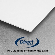 Hygienic PVC Cladding Satin White Rock Wall Panels - 8ft x 4ft x 2.5mm