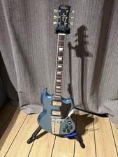 Vintage VS6V SG Guitar Gunhill Blue Stunning Gun Hill with Vibrato Whammy Bar