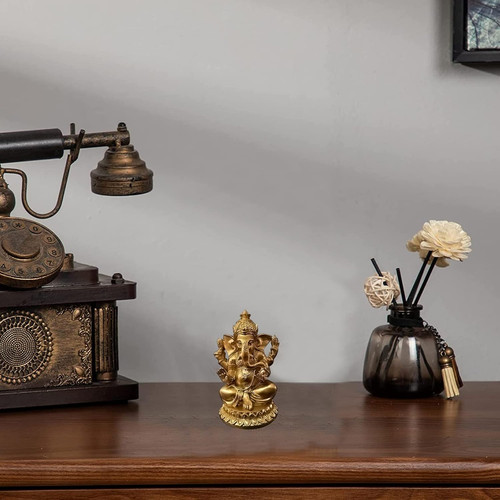 Gold lord ganesha - lord, statues-