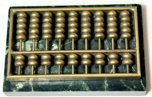 Vintage mini brass abacus - vintage,