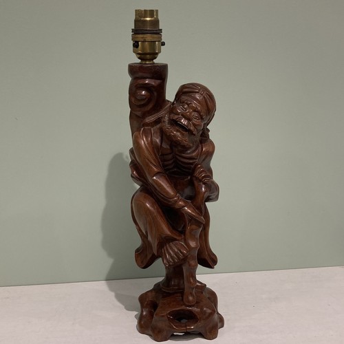 Vintage chinese lamp - vintage, carved
