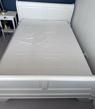 Grey wooden sleigh design - wooden,