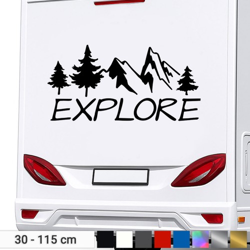 Camping stickers explore - stickers,
