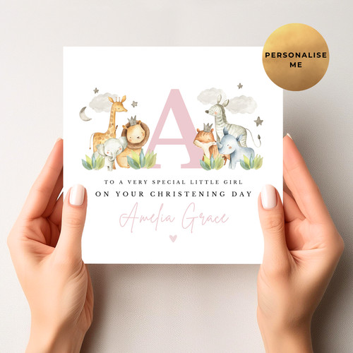 Personalised christening card - personalised,