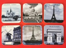 6 Paris French Coasters Cork France