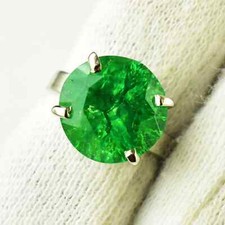 8 Ct Colombian Natural Green Emerald Ring in 925 Sterling Silver All Sizes