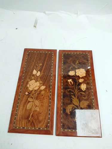 Pair wooden floral - pair, of