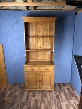 A Vintage Farmhouse Pine Dresser Bookcase Antique Cupboard