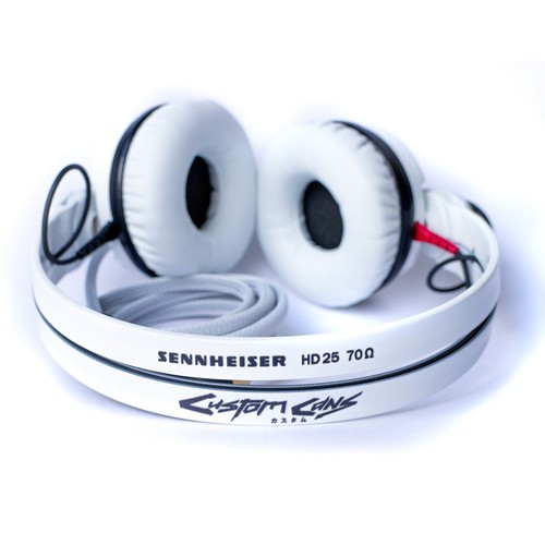 Custom cans white sennheiser - cans,