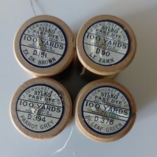 Vintage Sylko - Unpierced Wooden Cotton Reels D376 D90 D161 D394 Spools