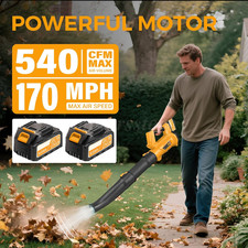 Electric Cordless Leaf Blower 21000RPM Handheld Leaf Blower 2X Battery & Charger