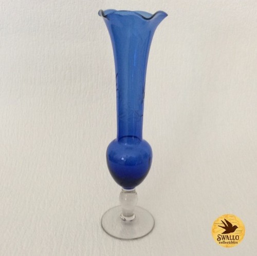 Vintage cobalt blue glass - , vase