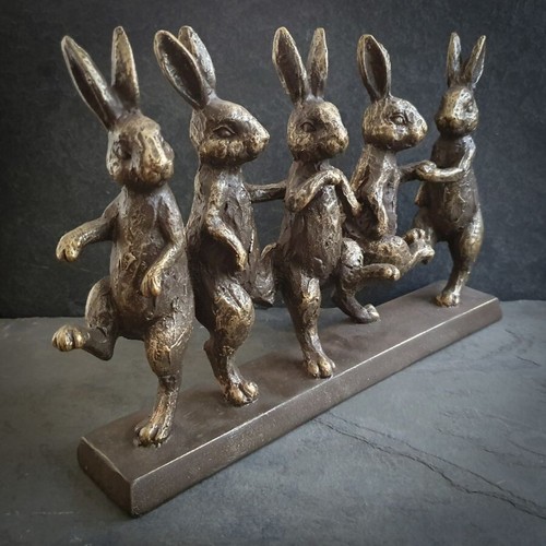 Dancing hares resin ornament - hares,