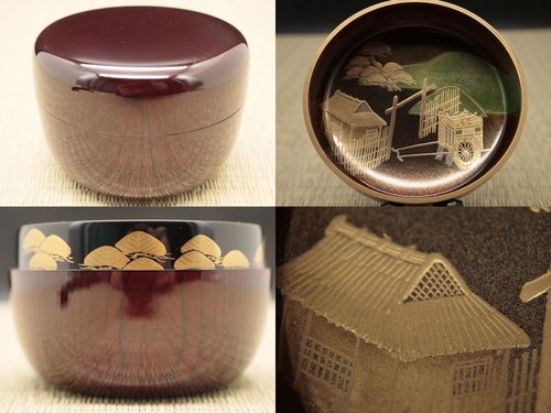 Japan lacquered wooden tea - wooden,