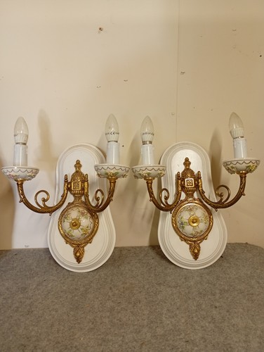 Vintage brass and porcelain - vintage,