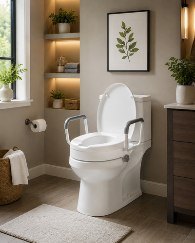 Raised toilet seat - seat, with