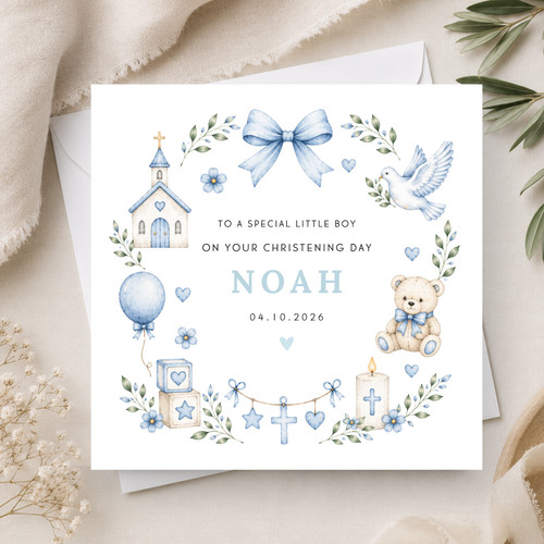 Personalised christening card - personalised,