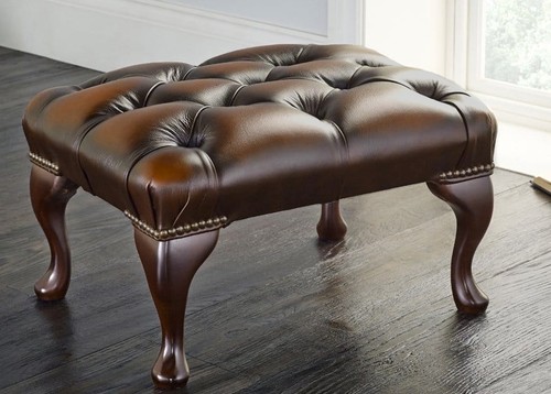 Chesterfield footstool antique - footstool,