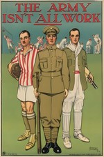 The Army Isn't All Work - 1910s British Recruitment Poster - 24x36” Rare