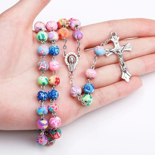 Pearl rosary beads necklace - beads,