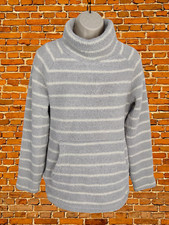 WEIRD FISH GREY FLEECE JUMPER SIZE UK 8 WOMENS HIGH NECK PULLOVER WEEKEND CASUAL
