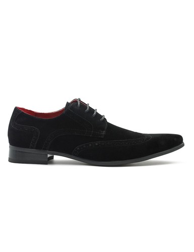 Men black suede - suede, brogues