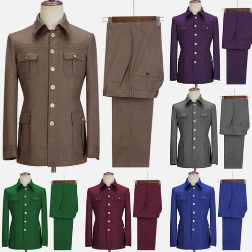 2pcs men safari - men's, jacket