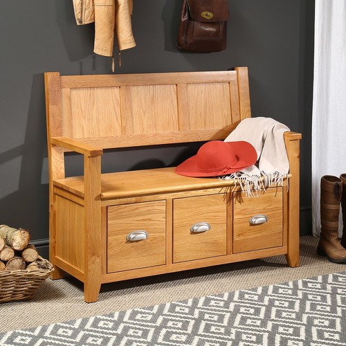 Cheshire oak bench with - oak,