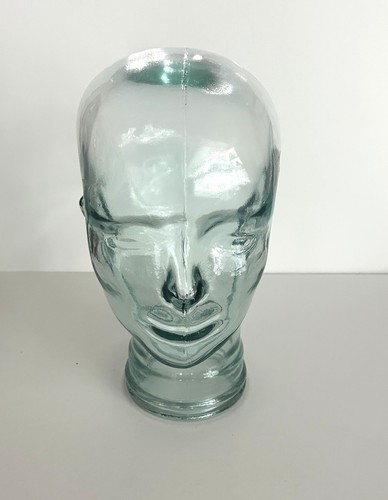 Vintage green glass head - green,