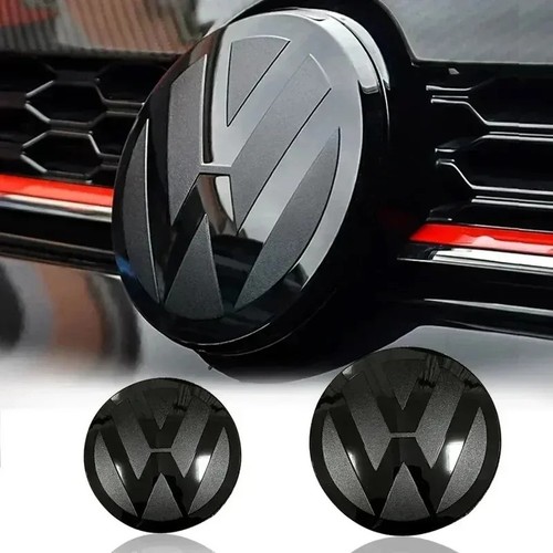 2pcs black badges front - vw,