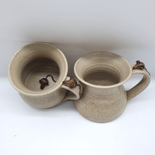 Ann Saward Handmade Mug Cup Brown Mouse Mice Decorative Vintage Studio Pottery
