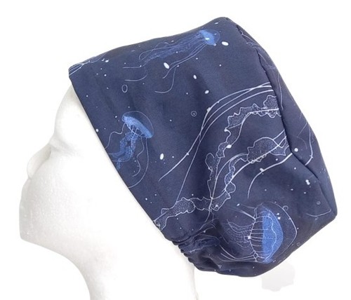 Jellyfish navy scrub cap - scrub,