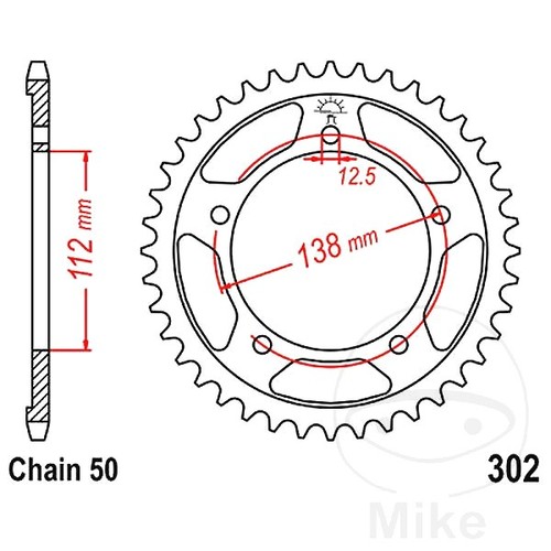 Rear sprocket 530 for - rear,