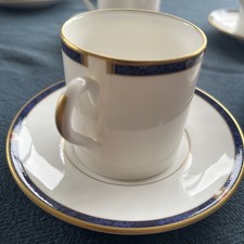 ROYAL WORCESTER CARINA (BLUE) TABLEWARE, COFFEE CUP AND SAUCER X 4